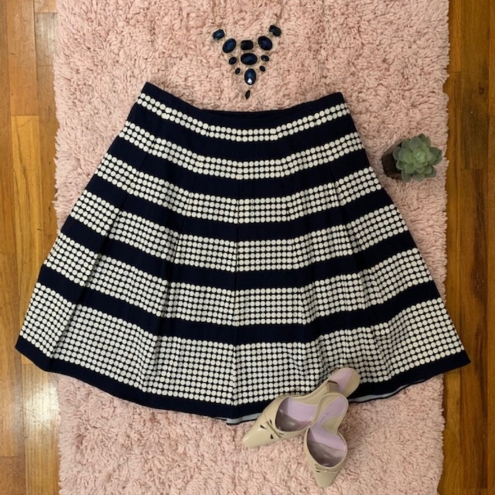 Talbots Navy/White Polka Dot Full Skirt